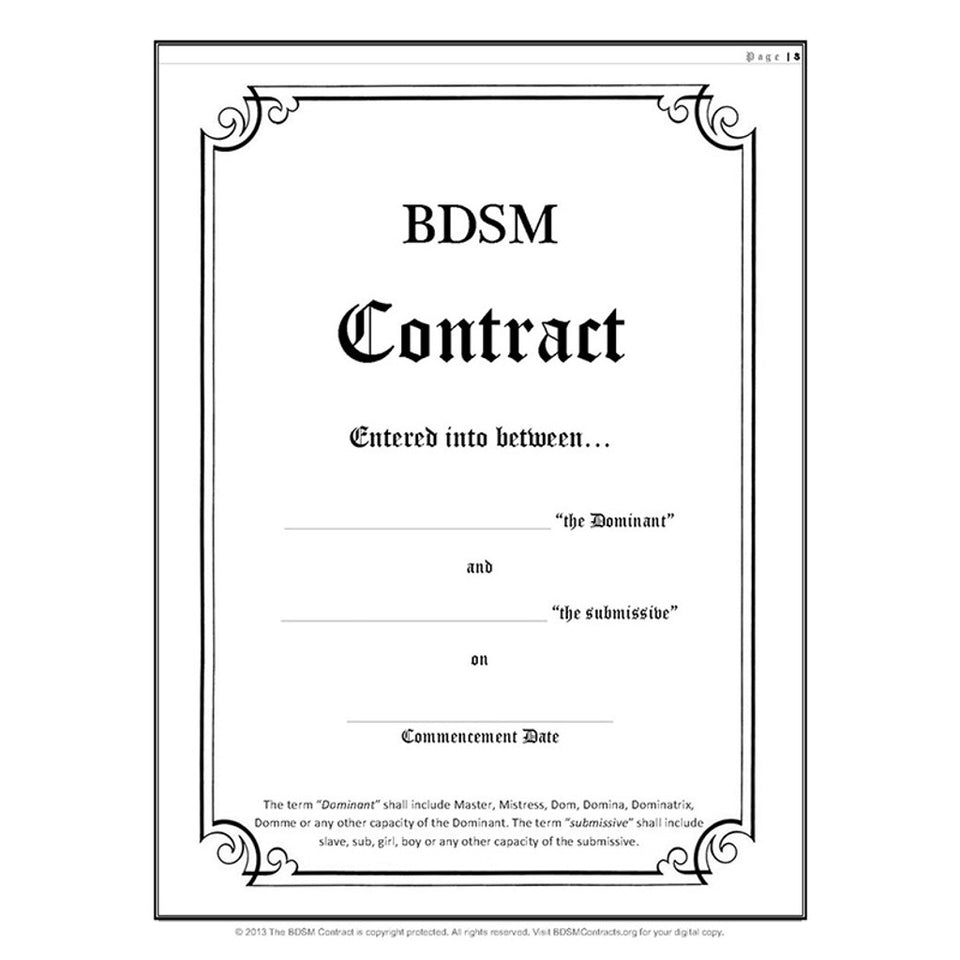 BDSM Contract