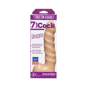 Vac-U-Lock - 7 Inch Cock - Raging Hard-Ons- White