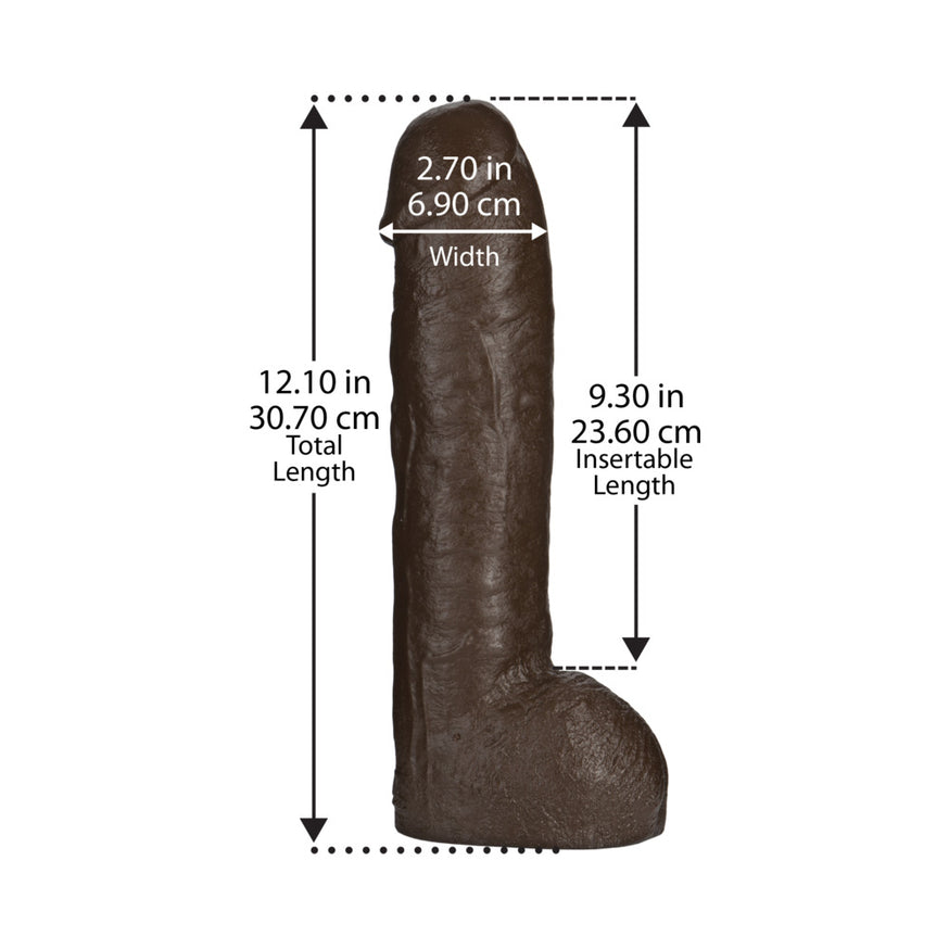 Vac-U-Lock - Realistic Hung 12in. Dildo- Black