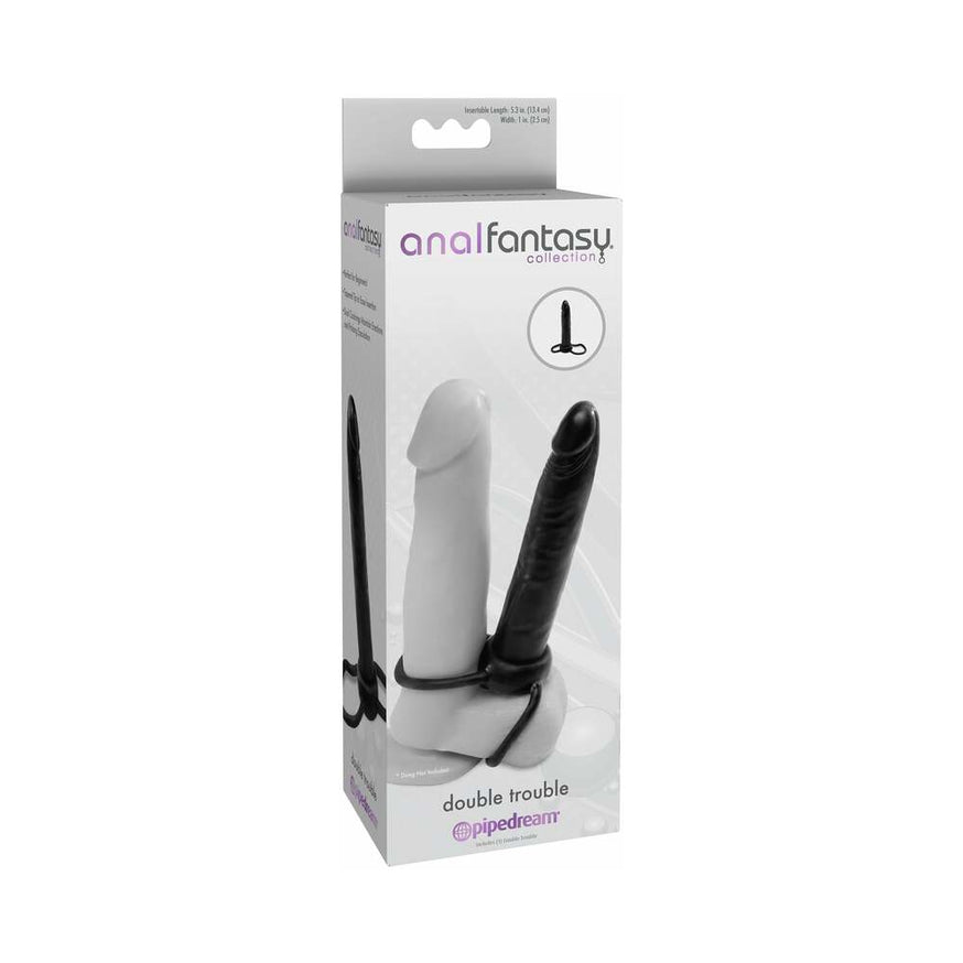 Anal Fantasy Collection Double Trouble 6in. Dual-Entry Strap-On Dildo