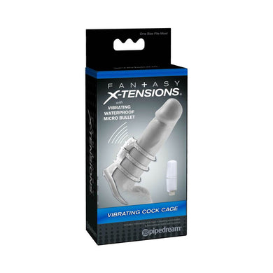 Fantasy X-tensions Vibrating Cock Cage- Clear