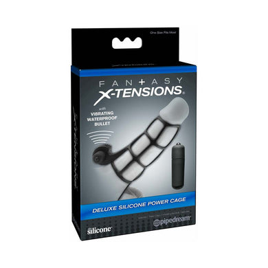 Fantasy X-tensions Vibrating Deluxe Silicone Power Cage- Black