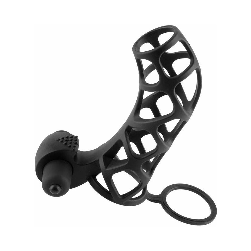 Fantasy X-tensions Vibrating Extreme Silicone Power Cage- Black