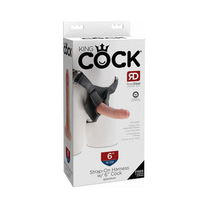 King Cock Strap-On Harness With 6 in. Cock- Beige