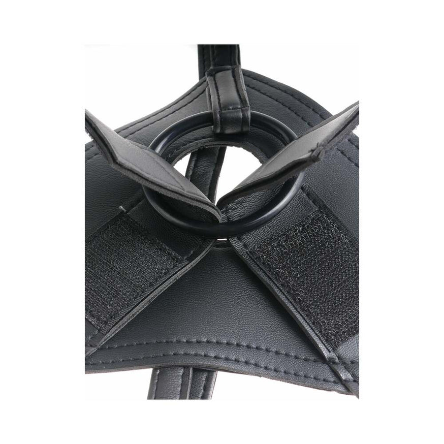 King Cock Strap-On Harness With 8 in. Cock- Brown