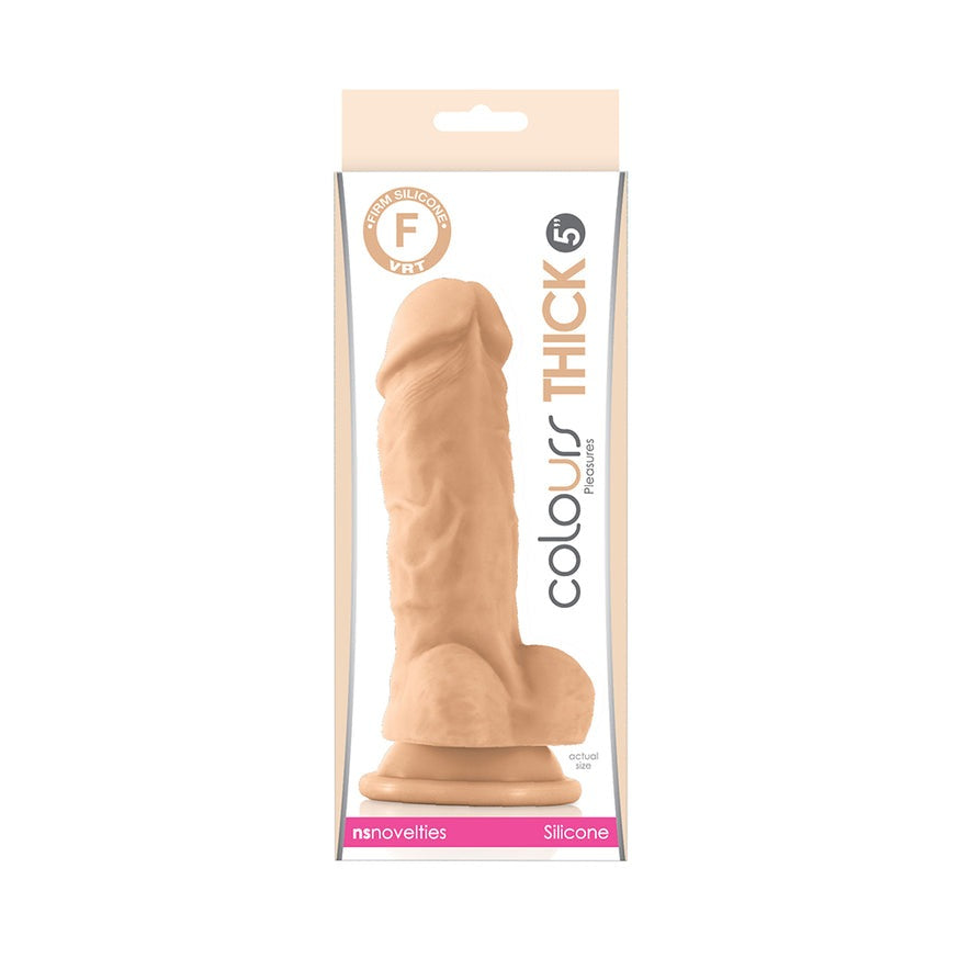 Colours Pleasures Thick 5 in. Dildo- Beige