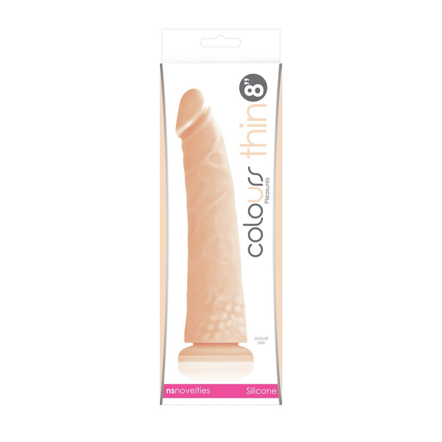 Colours Pleasures Thin 8 in. Dildo- Beige