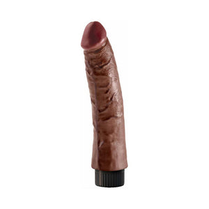 King Cock 7 in. Vibrating Dildo With Suction Cup- Brown