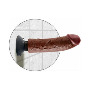 King Cock 8 in. Vibrating Dildo With Suction Cup Brown