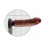 King Cock 8 in. Vibrating Dildo With Suction Cup Brown