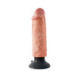 King Cock 6 in. Vibrating Dildo With Suction Cup- Beige