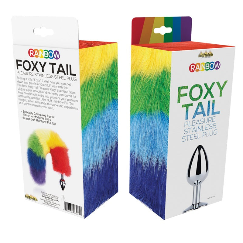 Rainbow Foxy Tail Fur Tail Butt Plug