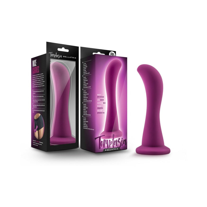 Temptasia Bellatrix 6.25 in. Curved Dildo with Suction Cup- Plum