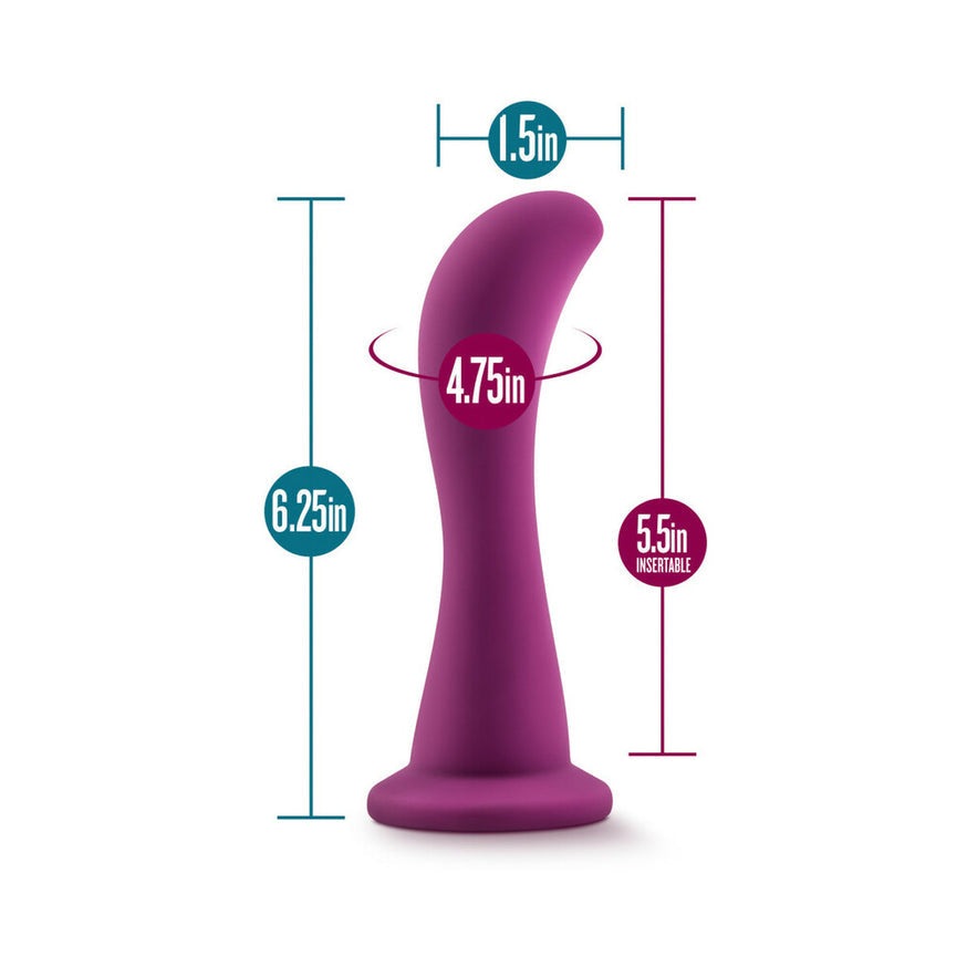 Temptasia Bellatrix 6.25 in. Curved Dildo with Suction Cup- Plum