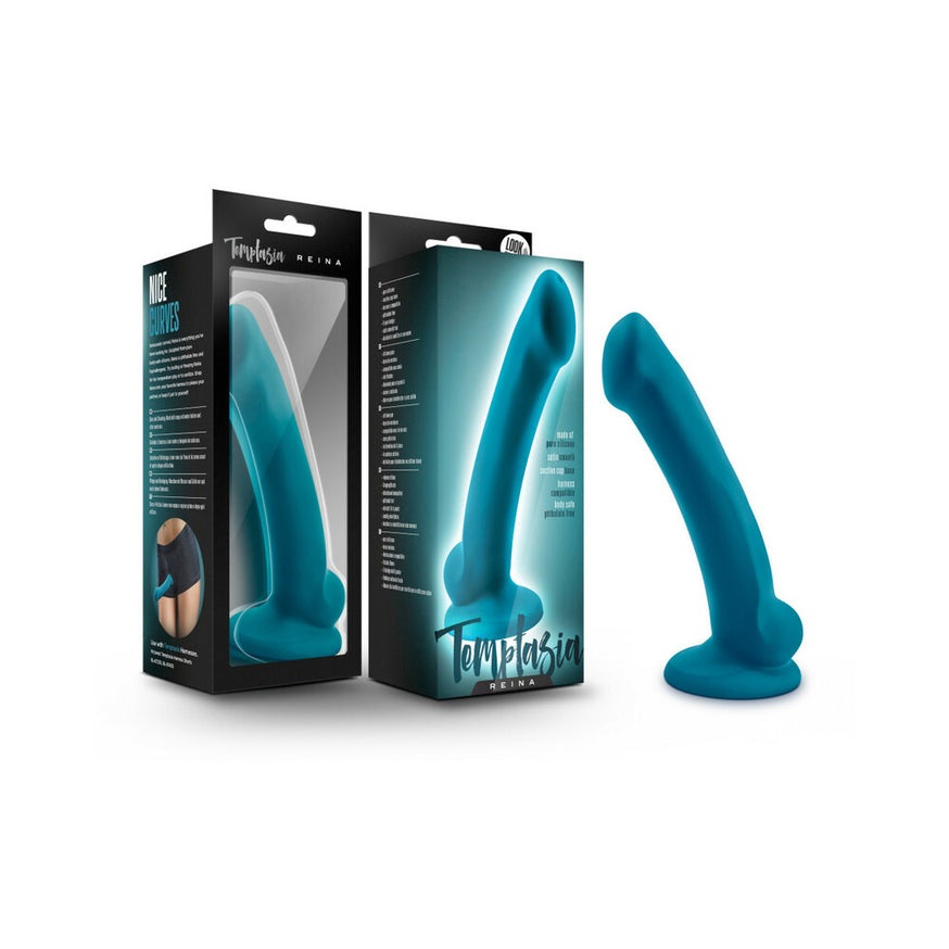 Temptasia Reina 7 in. Silicone Dildo- Teal