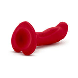 Temptasia Jezebel 6 in. Curved Silicone Dildo with Heart-Shaped Suction Cup- Crimson