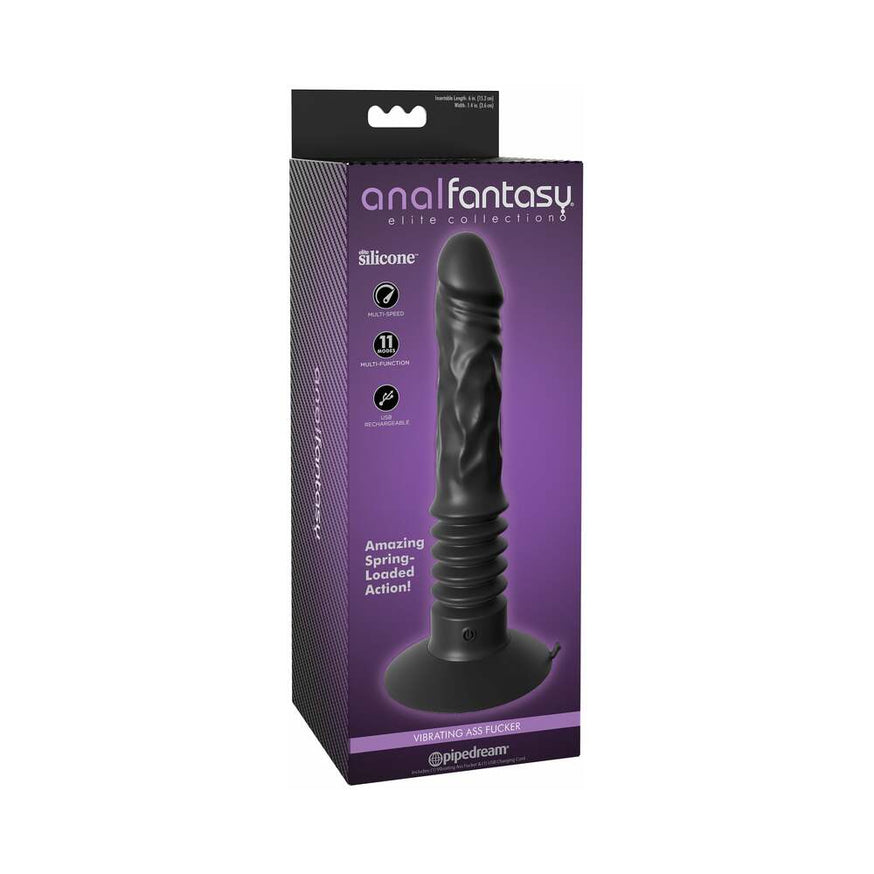 Anal Fantasy Elite Vibrating Ass Fucker 12 in. Thrusting Dildo With Suction Cup