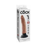 King Cock 7 in. Vibrating Dildo With Suction Cup- Tan