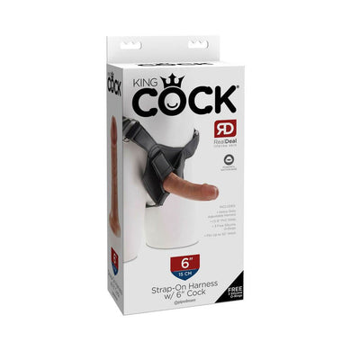 King Cock Strap-on Harness With 6 in. Cock- Tan