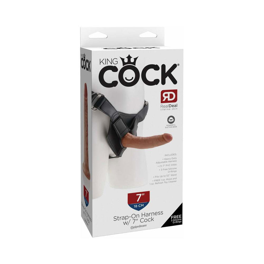 King Cock Strap-on Harness With 7 in. Cock- Tan