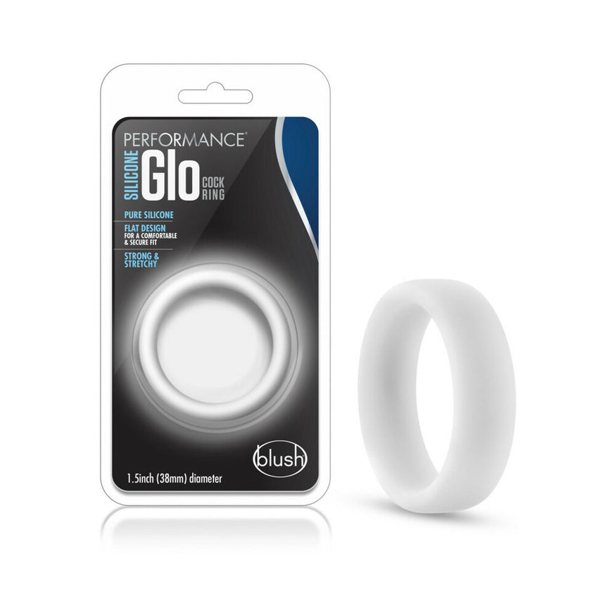 Blush Performance Silicone Glo Cock Ring- White Glow