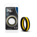 Blush Performance Silicone Go Pro Cock Ring- Black/Gold/Black