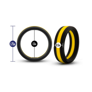 Blush Performance Silicone Go Pro Cock Ring- Black/Gold/Black