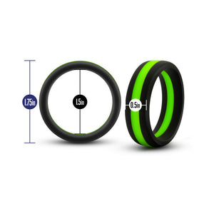 Blush Performance Silicone Go Pro Cock Ring- Black/Green/Black