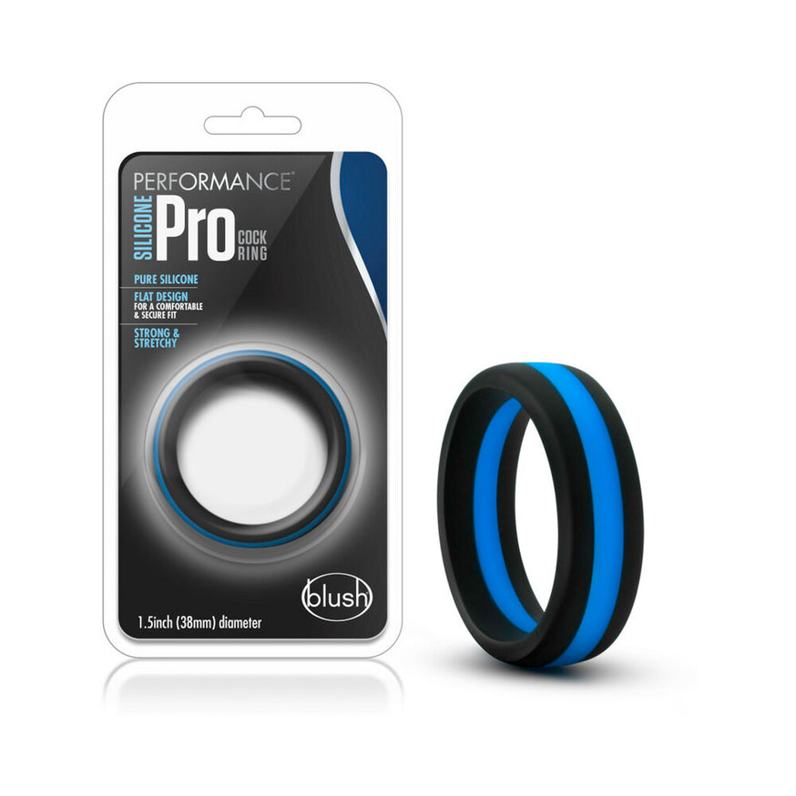 Blush Performance Silicone Go Pro Cock Ring- Black/Indigo/Black