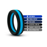 Blush Performance Silicone Go Pro Cock Ring- Black/Indigo/Black