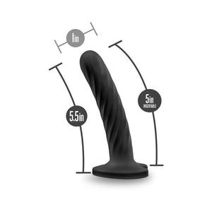 Temptasia Twist 5.5 in. Curved Dildo with Heart-Shaped Suction Cup