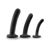 Temptasia Twist Kit 3-Piece Silicone Dildo Set- Black