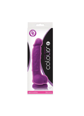 Colours Dual Density 5 in. Dildo- Purple