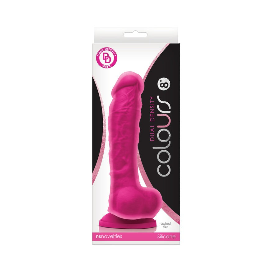 Colours Dual Density 8 in. Dildo- Pink