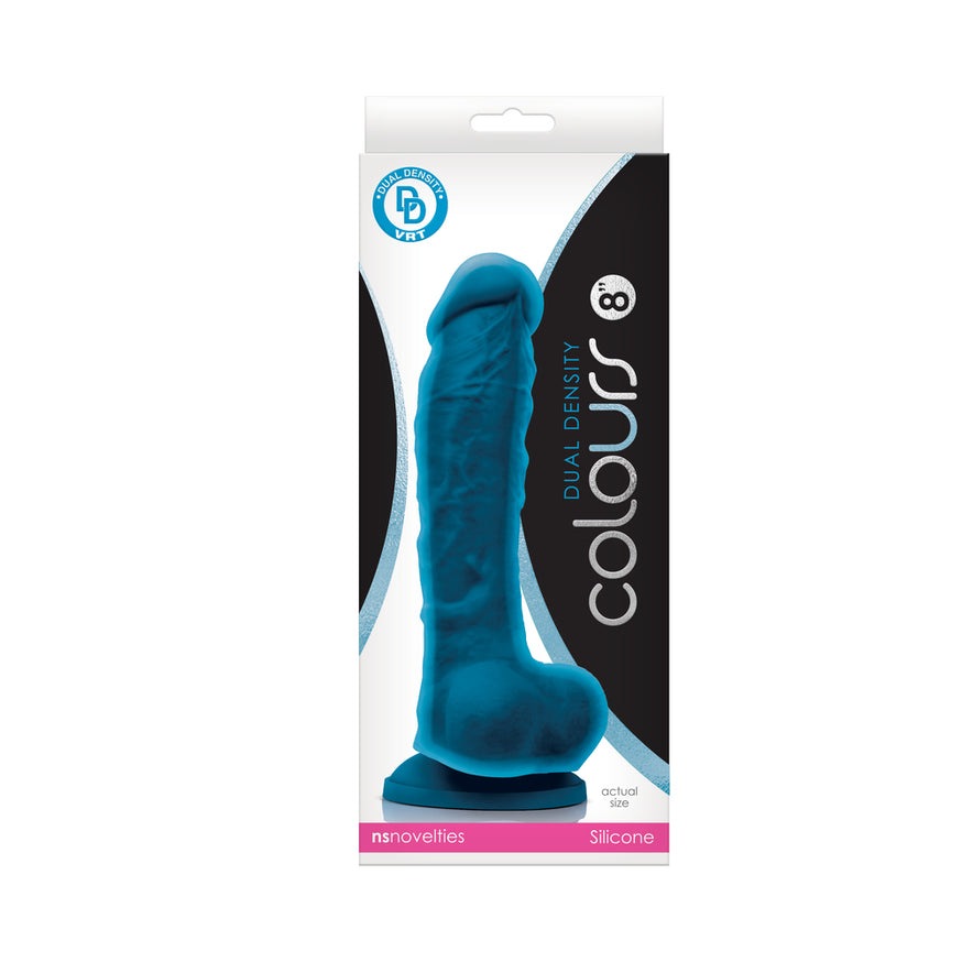 Colours Dual Density 8 in. Dildo- Blue