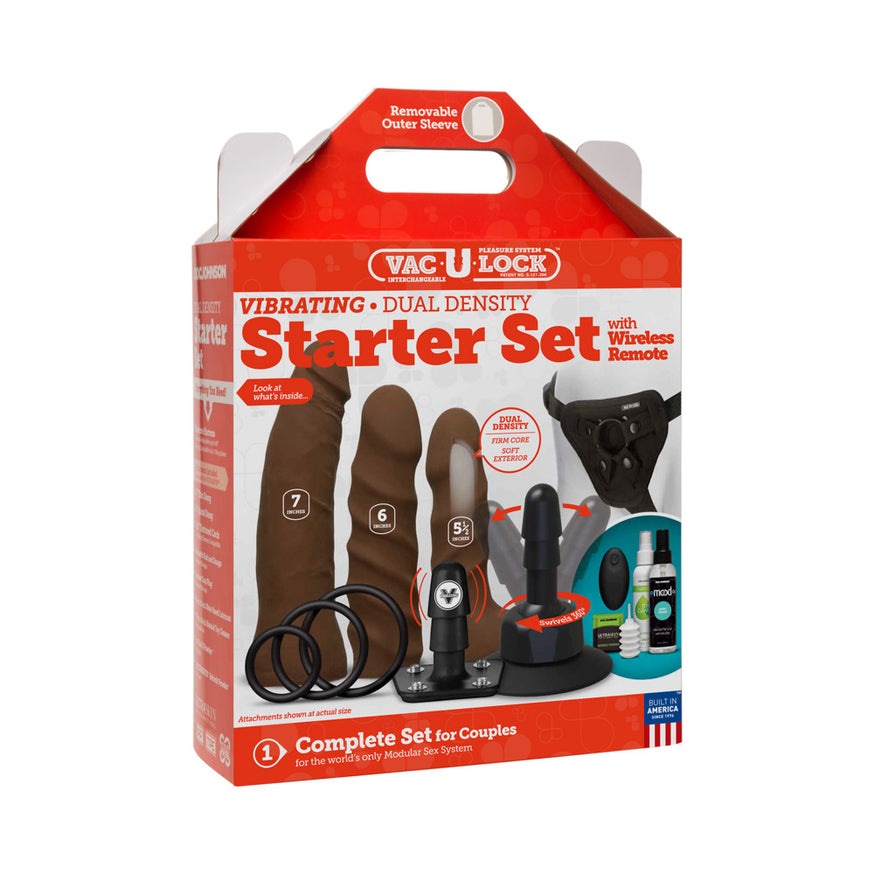 Vac-U-Lock - Vibrating Dual Density Starter Set- Chocolate