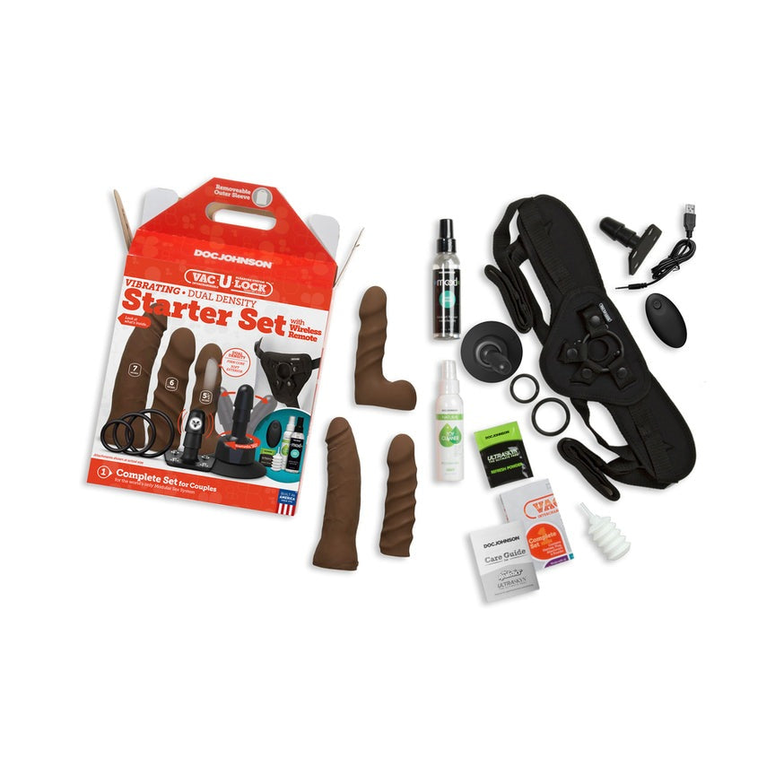 Vac-U-Lock - Vibrating Dual Density Starter Set- Chocolate