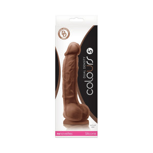 Colours Dual Density 5 in. Dildo- Brown