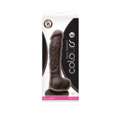 Colours Dual Density 8 in. Dildo- Dark Brown