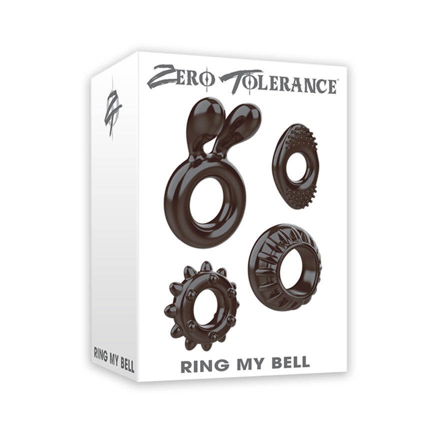 Zero Tolerance Ring My Bell 4-Piece Cockring Set- Black