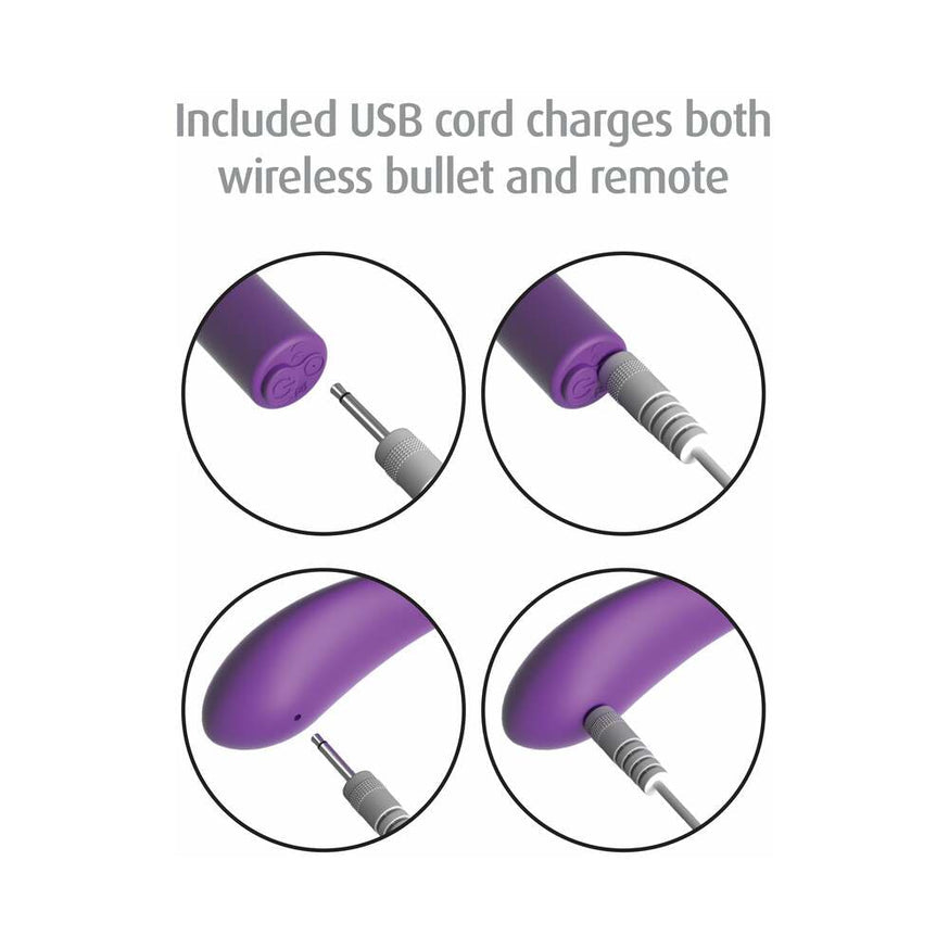 Fantasy For Her Her Rechargeable Remote Control Bullet Silicone Vibrator- Purple