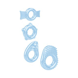 Zero Tolerance Ring A Ding Ding 4-Piece Cockring Set- Blue