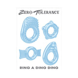 Zero Tolerance Ring A Ding Ding 4-Piece Cockring Set- Blue