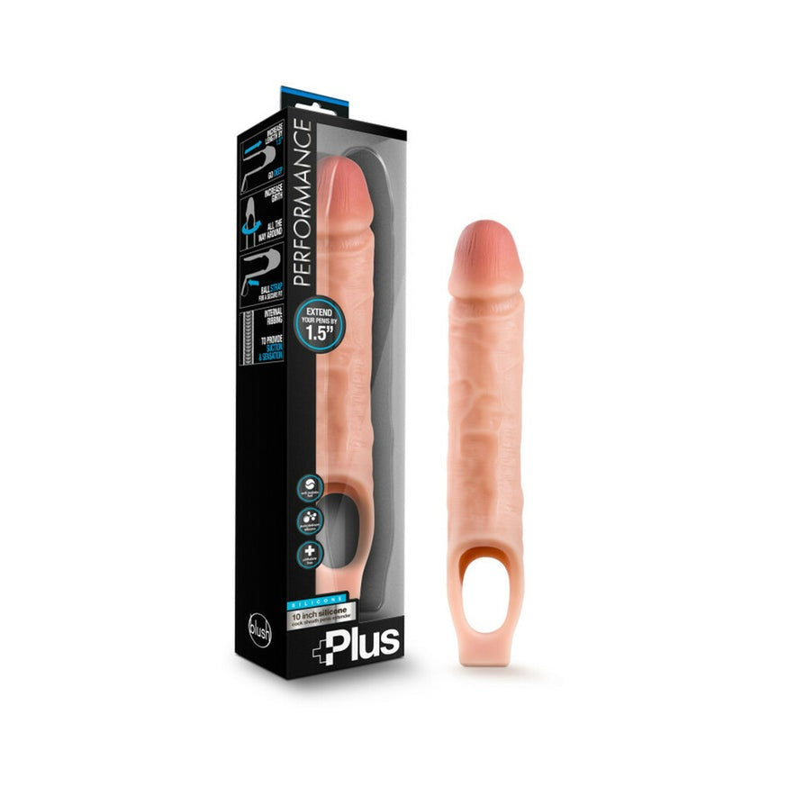 Blush Performance Plus 10 in. Silicone Cock Sheath- Beige