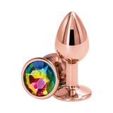 Rear Assets Rose Gold Anal Plug- Rainbow