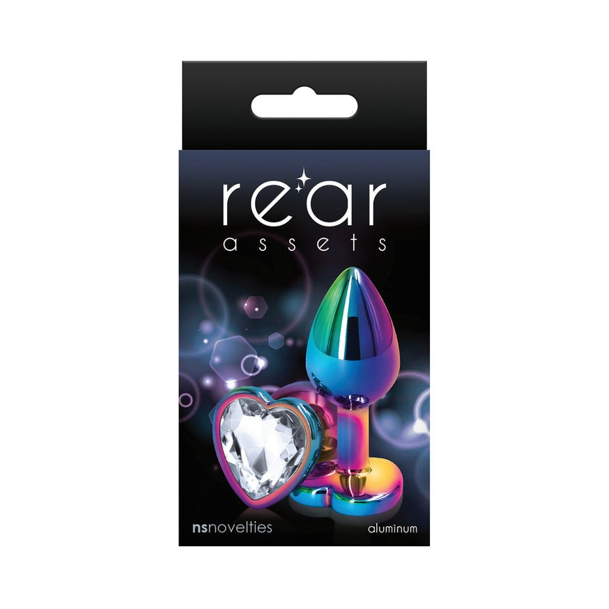 Rear Assets Metal Heart Plug- Multicolor/Clear