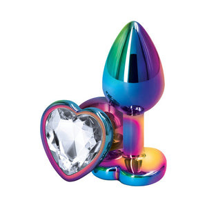 Rear Assets Metal Heart Plug- Multicolor/Clear