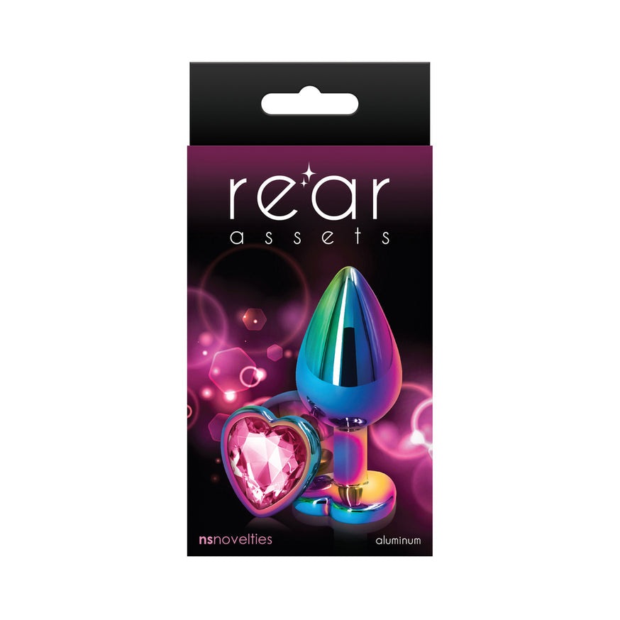 Rear Assets Metal Heart Plug- Multicolor/Pink