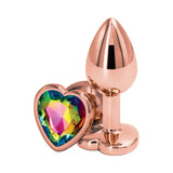 Rear Assets Rose Gold Heart Plug- Rainbow