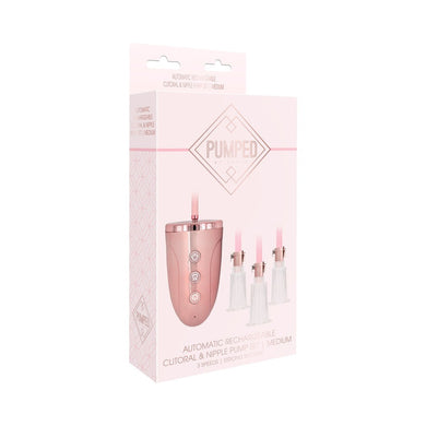 Shots Pumped Rechargeable 3-Speed Automatic Clitoral & Nipple Pumps Pink